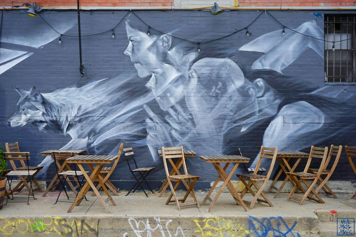 Le Chameau Bleu - Street art Loup - Bushwick - Brooklyn promenade dans New York