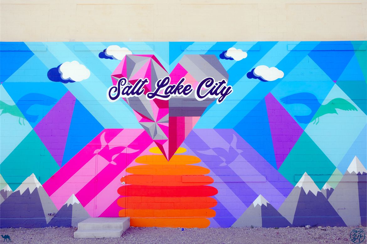 Le Chameau Bleu - Blog Voyage Utah USA - Street Art Mur Salt Lake City